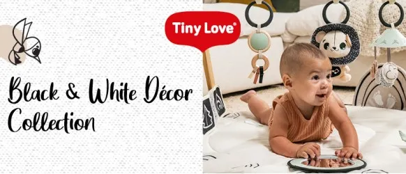 Нова колекция бебешки продукти Tiny Love Black&White Decor приветства новородените с контрастен и изчистен дизайн, за насърчаване развитието на сетивата още от първия ден