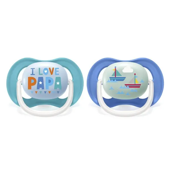 Philips AVENT Ортодонтични залъгалки Ultra Air Happy + стерилизаторна кутия (6-18м), НАДПИС/ЛОДКА, 2 бр./оп. Philips AVENT Ортодонтични залъгалки Ultra Air Happy + стерилизаторна кутия (6-18м), НАДПИС/ЛОДКА, 2 бр./оп.