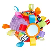 PLAYGRO Звъняща мека топка с етикети, 3м+ 0180271