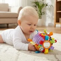 PLAYGRO Звъняща мека топка с етикети, 3м+ 0180271