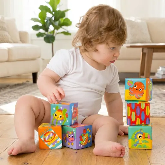 PLAYGRO Меки кубчета за баня, 6 броя