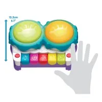 Музикална играчка 2 в 1 Пиано и Барабани PLAYGRO 2 in 1 Light Up Music Maker PLAYGRO Активна музикална играчка 2в1 Пиано и Барабани