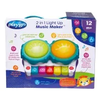 Музикална играчка 2 в 1 Пиано и Барабани PLAYGRO 2 in 1 Light Up Music Maker PLAYGRO Активна музикална играчка 2в1 Пиано и Барабани
