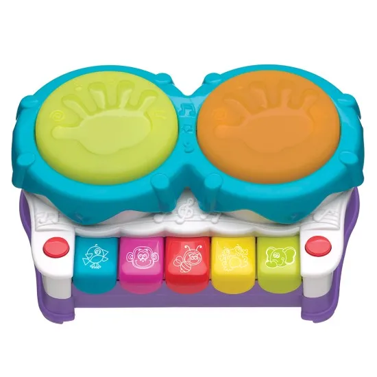 Музикална играчка 2 в 1 Пиано и Барабани PLAYGRO 2 in 1 Light Up Music Maker PLAYGRO Активна музикална играчка 2в1 Пиано и Барабани