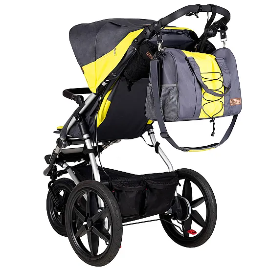 Mountain Buggy Чанта за количка с халки, сиво и жълто