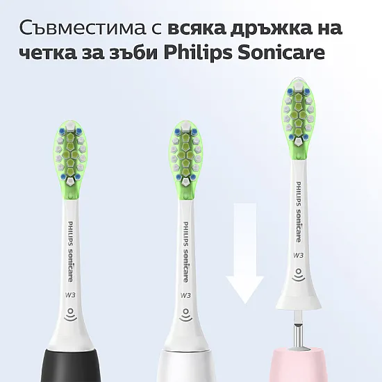 Philips Sonicare Стандартна глава Premium White W3 BrushSync, бяла, (4бр./oп) HX9064/17