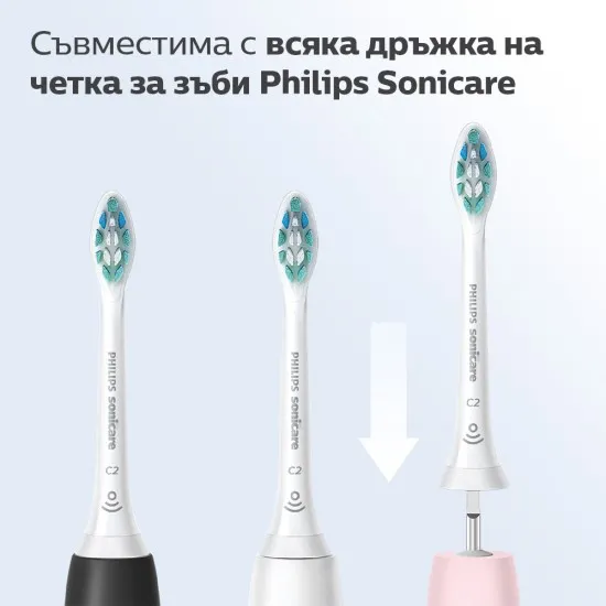 Philips Sonicare Стандартна глава Optimal Plaque Defence BrushSync, бяла (2бр./оп.) HX9022/10 Philips Sonicare Стандартна глава Optimal Plaque Defence BrushSync, бяла (2бр./оп.) HX9022/10