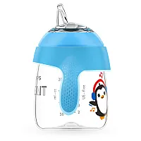 Philips AVENT Неразливаща се чаша с мек накрайник 260мл, 12м+, ПИНГВИН, синя SCF747/02
