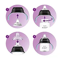 Philips AVENT Неразливаща се чаша с мек накрайник 260мл, 12м+, ПИНГВИН, синя SCF747/02