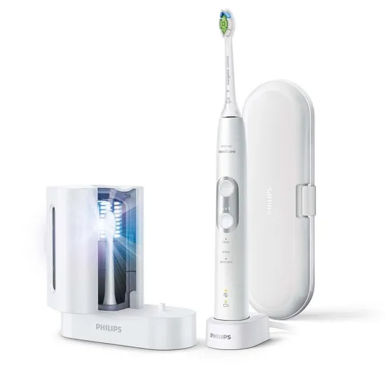Philips Sonicare Звукочестотна четка за зъби Protective Clean 6100, бяла + UV санитайзер HX6877/68 Philips Sonicare Звукочестотна четка за зъби Protective Clean 6100, бяла + UV санитайзер HX6877/68
