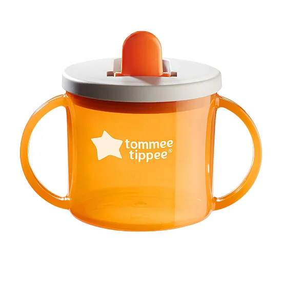 Чаша с дръжки Tommee Tippee First Cup 4м+, оранжева