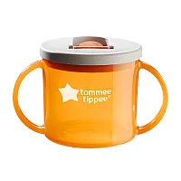 Чаша с дръжки Tommee Tippee First Cup 4м+, оранжева