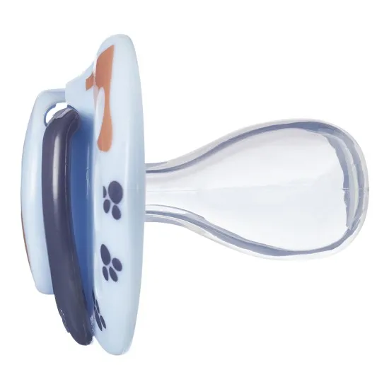 Ортодонтични залъгалки Tommee Tippee FUN FRIENDS, 18-36м, синьо и зелено с декорация Tommee Tippee Ортодонтични залъгалки FUN FRIENDS, 18-36м, син заек/зелен катерица