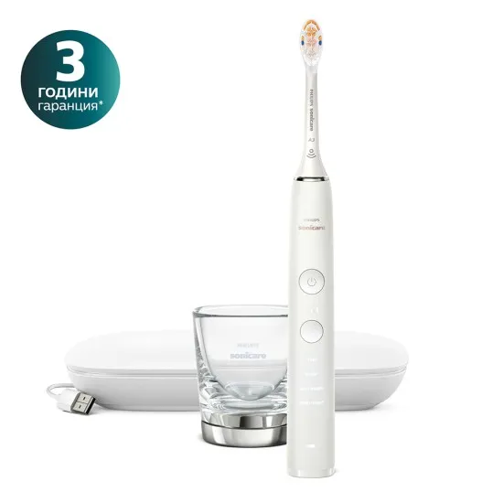 Philips Sonicare Звукочестотна четка за зъби Diamond Clean 9000, HX9911/19 бяла