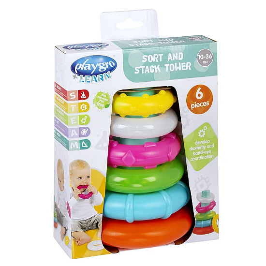 PLAYGRO Конус с цветни рингове, 10м+ 4088543