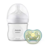 Philips AVENT Комплект за бебе шише Natural Response 125 мл и залъгалка 0-6м