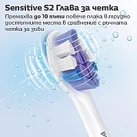 Резервна глава за четка за зъби Philips Sonicare HX6054/87 S2 Sensitive, бял, 4 бр. Philips Sonicare накрайник S2 Sensitive, 4 броя
