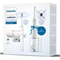 Philips Sonicare Орален душ Power Flosser 3000 Interdental и Електрическа четка за зъби Diamond Clean, серия 9000, бяла HX3886/41