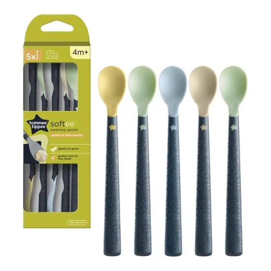 Tommee Tippee Лъжици с мек връх, 4м+, 5 бр./оп.