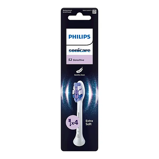 Резервна глава за четка за зъби Philips Sonicare HX6054/87 S2 Sensitive, бял, 4 бр. Philips Sonicare накрайник S2 Sensitive, 4 броя