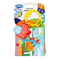 PLAYGRO Текстилна книжка за количка с гризалка, 0м+
