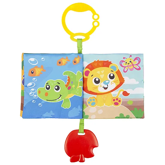 PLAYGRO Текстилна книжка за количка с гризалка, 0м+
