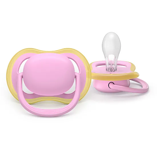 Philips AVENT SCF087/12 Ортодонтични залъгалки Ultra Air 6-18м едноцветни момиче Philips AVENT залъгалки Ultra Air SCF087/12, 6-18м розово момиче