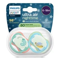 Philips AVENT залъгалки Ultra Air Night SCF376/28, 6-18м, сини, момче