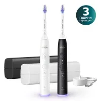 Philips Sonicare series 6500 Електрически звукови четки за зъби HX7419/01 бяла и черна с калъф Philips Sonicare комплект четки за зъби HX7419/01 серия 6500, бяла и черна с калъфи