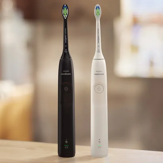 Philips Sonicare series 5300 Електрически звукови четки за зъби HX7109/01 бяла и черна с калъф Philips Sonicare комплект четки за зъби HX7109/01 серия 5300, бяла и черна с калъфи