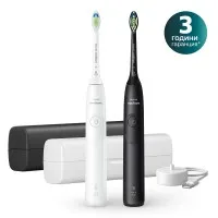 Philips Sonicare series 5300 Електрически звукови четки за зъби HX7109/01 бяла и черна с калъф Philips Sonicare комплект четки за зъби HX7109/01 серия 5300, бяла и черна с калъфи