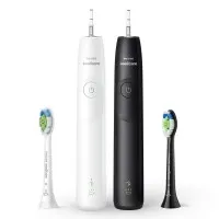 Philips Sonicare series 5300 Електрически звукови четки за зъби HX7109/01 бяла и черна с калъф Philips Sonicare комплект четки за зъби HX7109/01 серия 5300, бяла и черна с калъфи