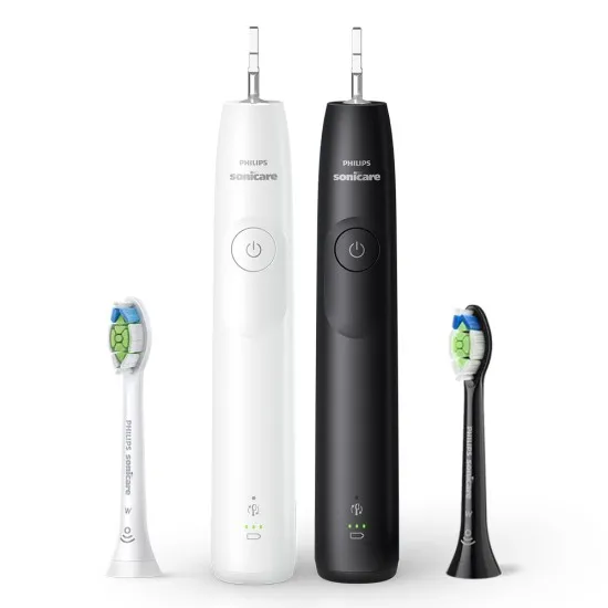 Philips Sonicare series 5300 Електрически звукови четки за зъби HX7109/01 бяла и черна с калъф Philips Sonicare комплект четки за зъби HX7109/01 серия 5300, бяла и черна с калъфи
