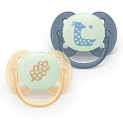 Залъгалки Philips Avent Ultra Soft NightTime 6-18м пастелни момче