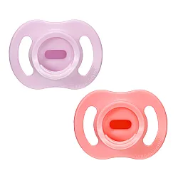 Ортодонтични залъгалки Tommee Tippee Ultra Light Stay Put, 0-6м, розова/лилава