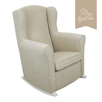 Люлеещ се стол Micuna NANNY със система Slow System, white/beige