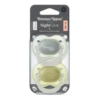 Tommee Tippee Ортодонтични залъгалки NIGHT GLOW 0-6м, TT.0307