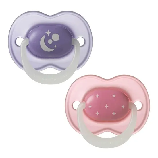Tommee Tippee Ортодонтични залъгалки NIGHT GLOW 6-18м, TT.0311