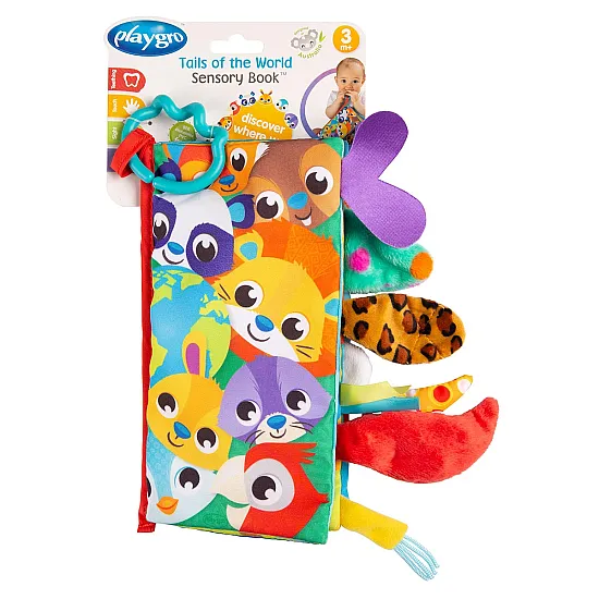 PLAYGRO Сензорна книжка Опашки, 3м+ 0187967