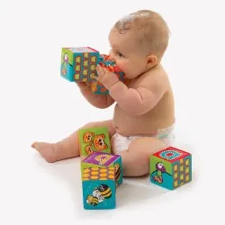 Меки кубчета за баня PLAYGRO комплект от 6 броя, 6м+ Меки кубчета за баня PLAYGRO комплект от 6 броя, 6м+