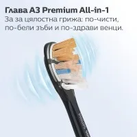 Глава за четка А3 Premium All-in-one Philips Sonicare HX9094/88, черна, 4 бр.
