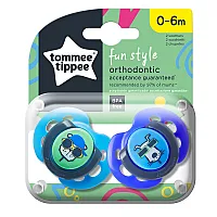 Tommee Tippee Ортодонтични залъгалки FUN STYLE, 0-6м, 2 бр./оп., Котка/Куче 43335785