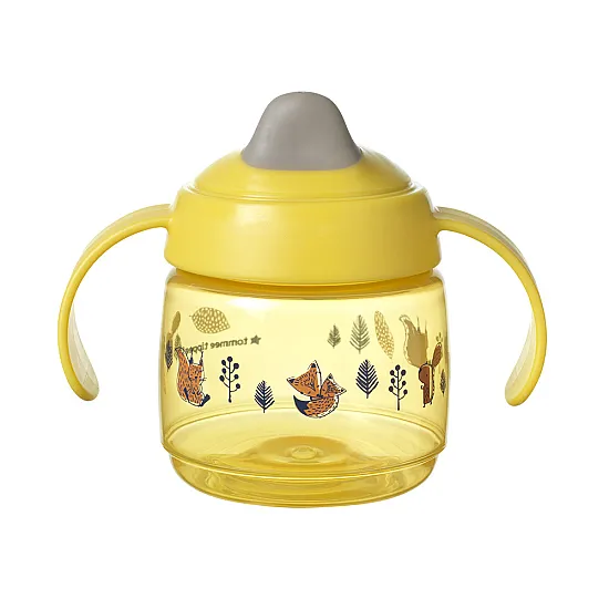 Tommee Tippee SuperStar Неразливаща се чаша с мек накрайник с дръжки 190 мл, BACSHIELD, жълта