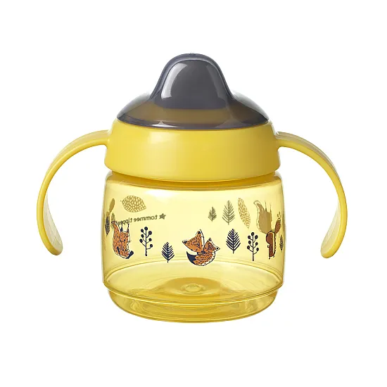 Tommee Tippee SuperStar Неразливаща се чаша с мек накрайник с дръжки 190 мл, BACSHIELD, жълта