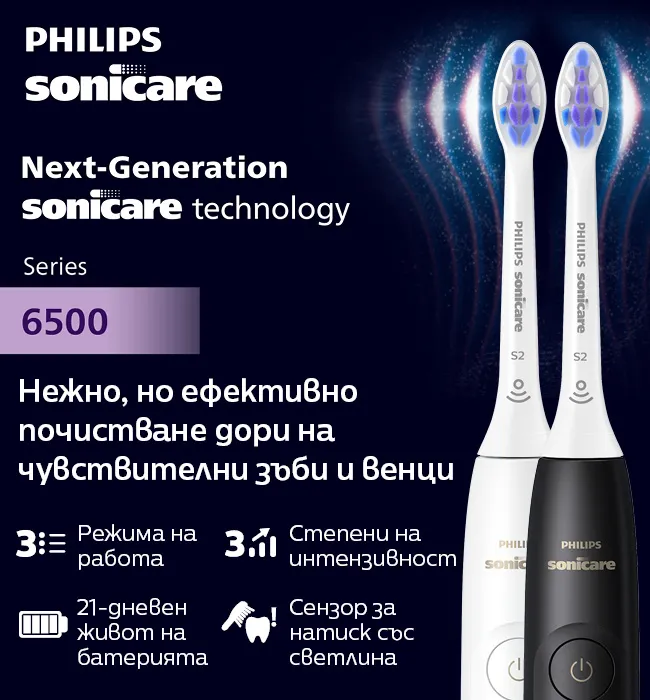 Комплект електрически четки за зъби Philips Sonicare 6500 HX7419/01 със звукова технология Next Generation