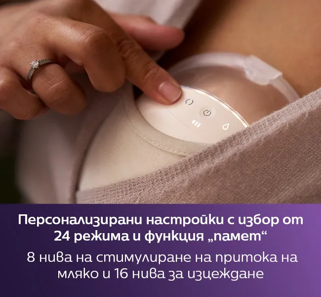 Контролен панел на помпа за кърма Philips Avent SCF494/11 с 24 персонализирани режима, 8 нива на стимулация, 16 нива на изцеждане и функция памет